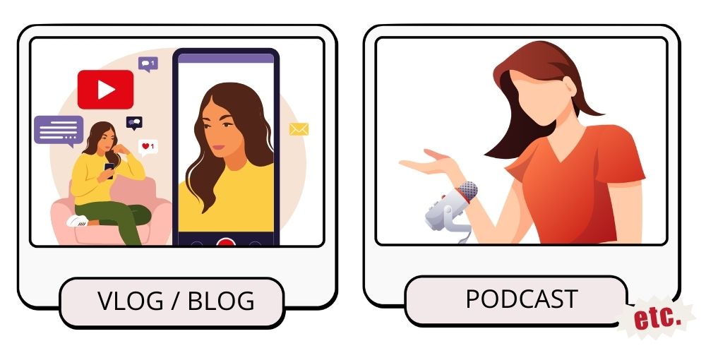 blog vlog podcast